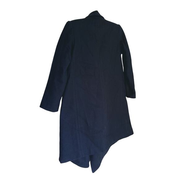 OAK NYC Black Asymmetrical Black Waterfall Wool Drape Coat Heavy Weight Luxury M - Picture 6 of 11